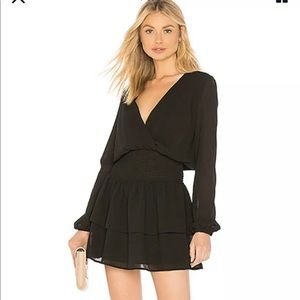 Donna Mizani “Catarina” Black Smocked Waist Dress